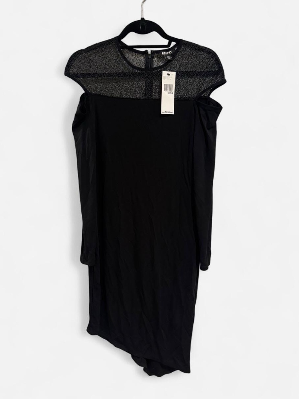 DKNY Black Mesh Cocktail Dress